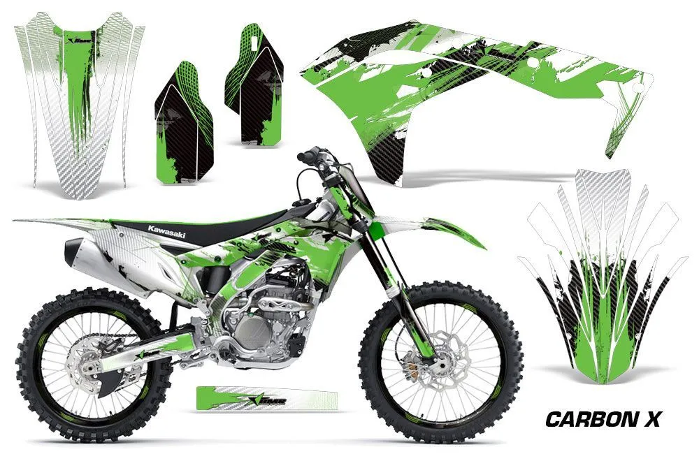 Kawasaki KX250F Dirt Bike Graphic Kit - 2017-2018 Carbon X Green