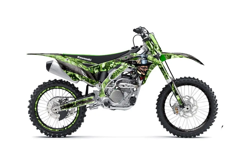 Kawasaki KX250F Dirt Bike Graphic Kit - 2017-2018 Mad Hatter Green