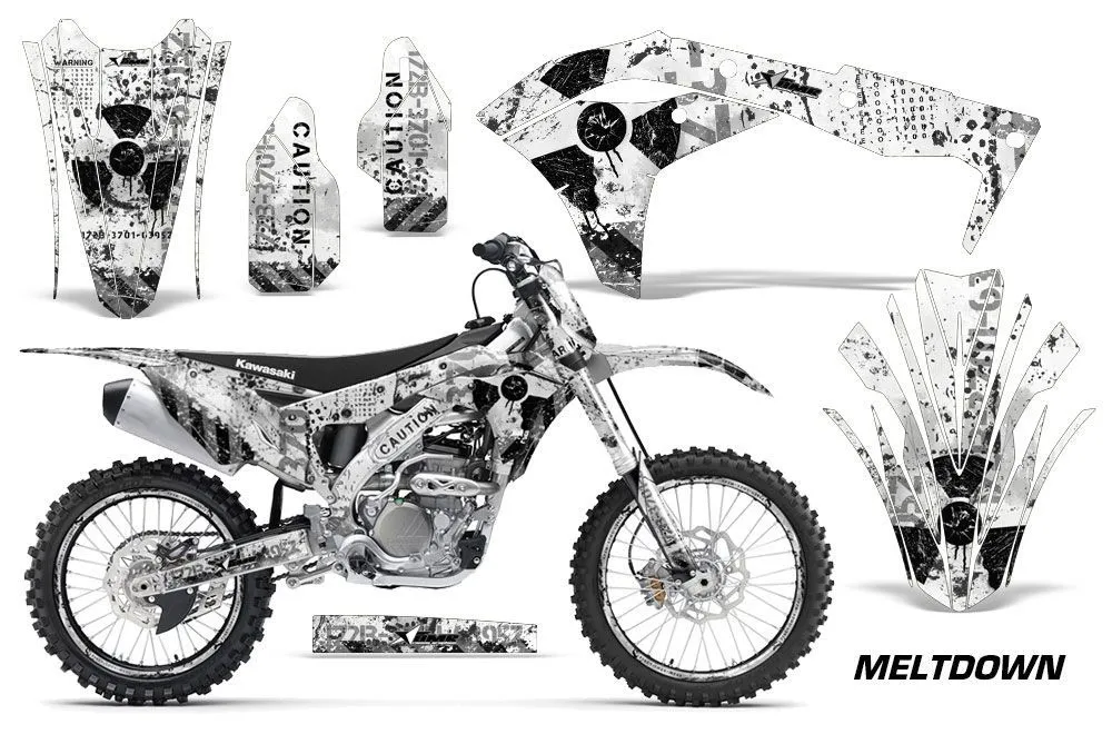 Kawasaki KX250F Dirt Bike Graphic Kit - 2017-2018 Meltdown White