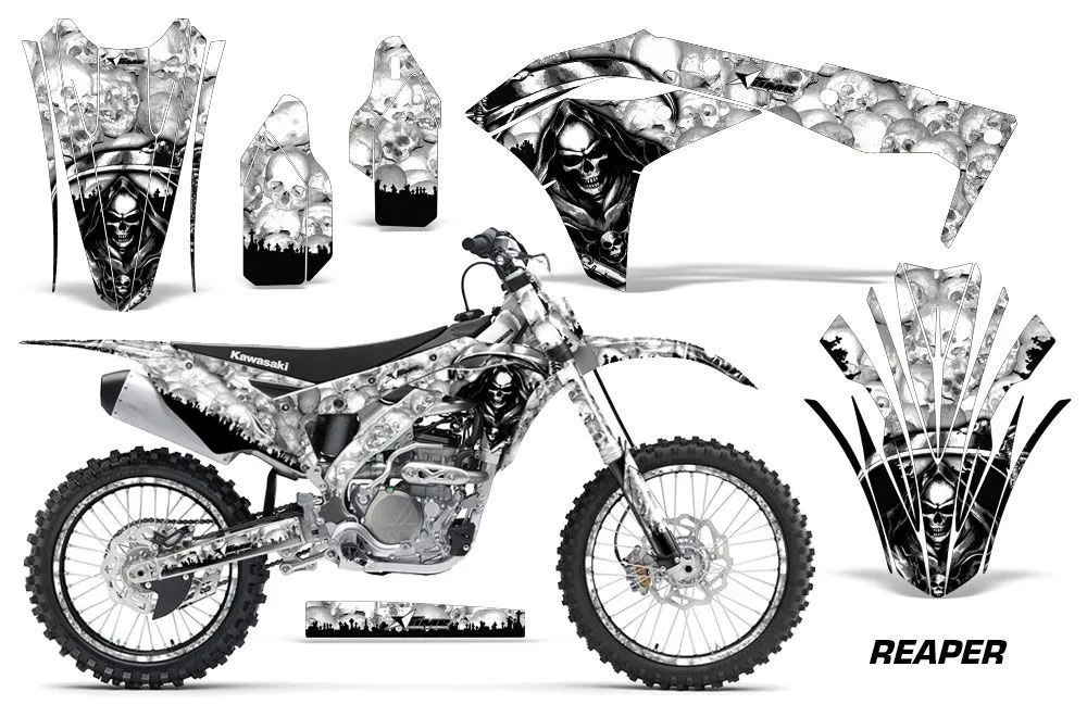 Kawasaki KX250F Dirt Bike Graphic Kit - 2017-2018 Reaper White
