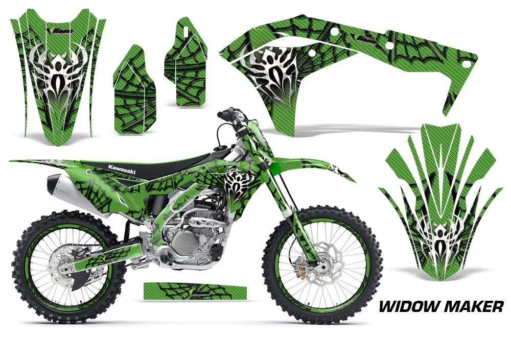Kawasaki KX250F Dirt Bike Graphic Kit - 2017-2018 Widow Maker Green