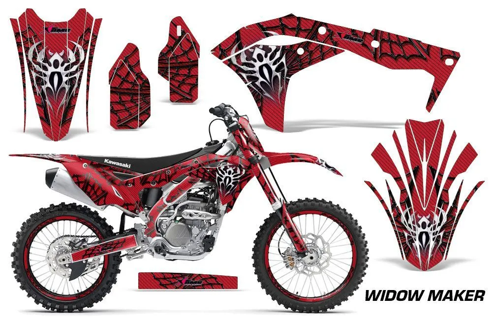 Kawasaki KX250F Dirt Bike Graphic Kit - 2017-2018 Widow Maker Red