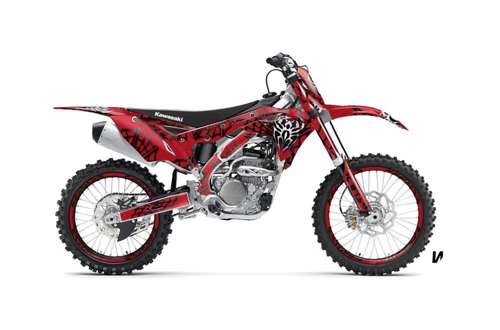 Kawasaki KX250F Dirt Bike Graphic Kit - 2017-2018 Widow Maker Red