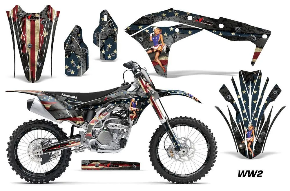 Kawasaki KX250F Dirt Bike Graphic Kit - 2017-2018 WW2