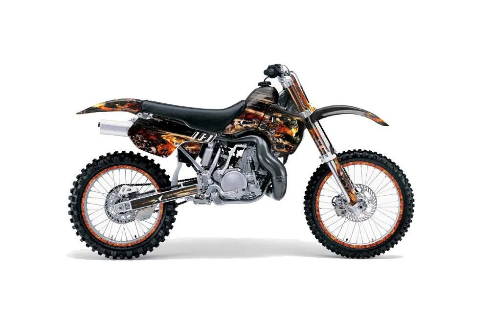 Kawasaki KX500 Dirt Bike Graphic Kit - 1988-2004 Firestorm Black