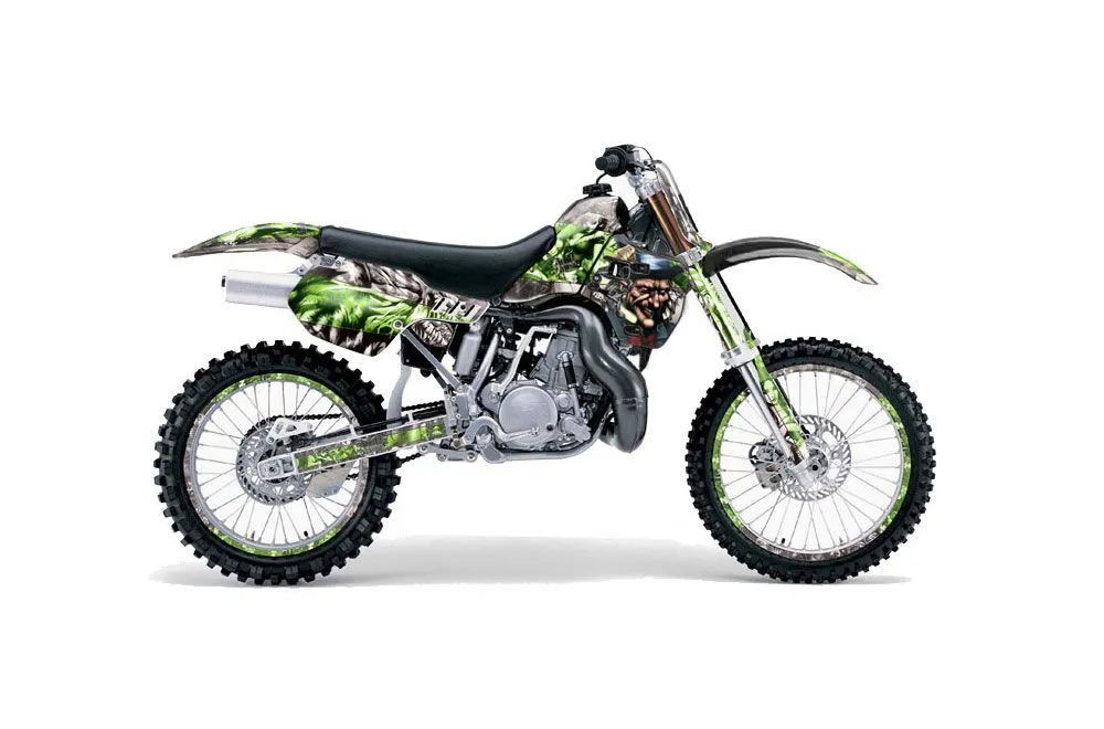 Kawasaki KX500 Dirt Bike Graphic Kit - 1988-2004 Mad Hatter Silver