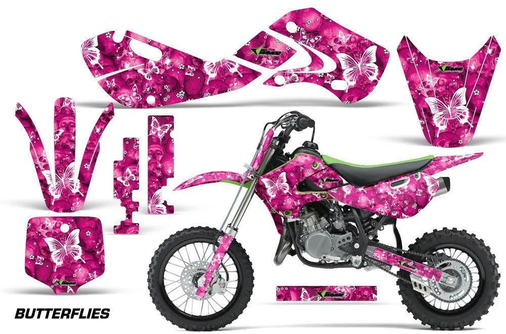 Kawasaki KX65 Dirt Bike Graphic Kit - 2002-2018 Butterfly Pink