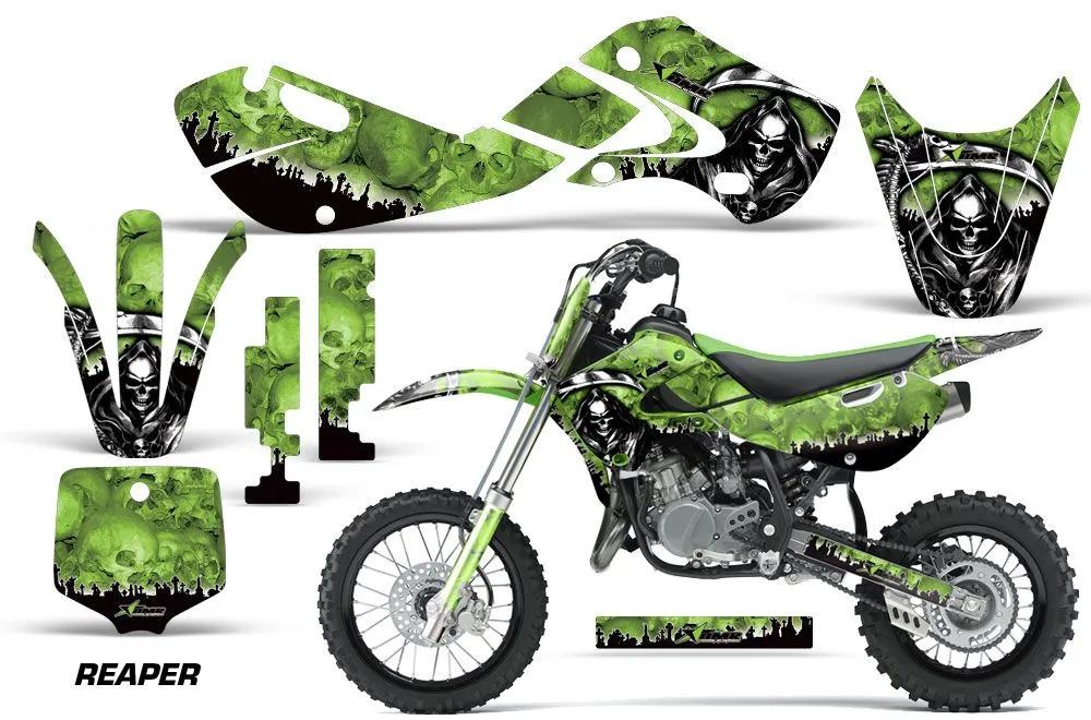 Kawasaki KX65 Dirt Bike Graphic Kit - 2002-2018 Reaper Green
