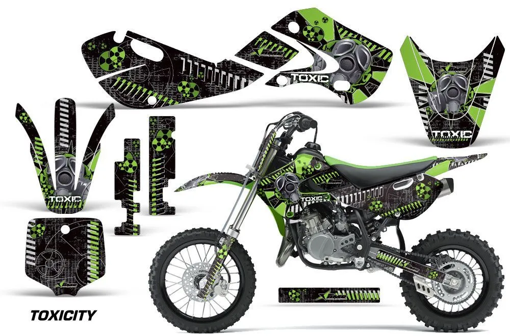 Kawasaki KX65 Dirt Bike Graphic Kit - 2002-2018 Toxicity Green