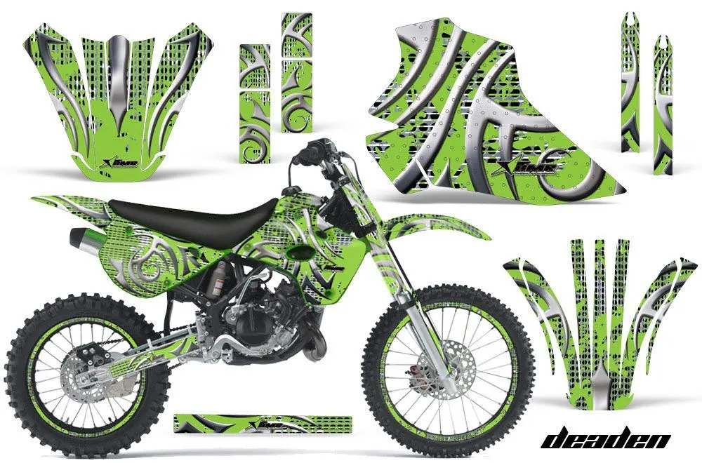Kawasaki KX80 Dirt Bike Graphic Kit - 1995-1997 Deaden Green