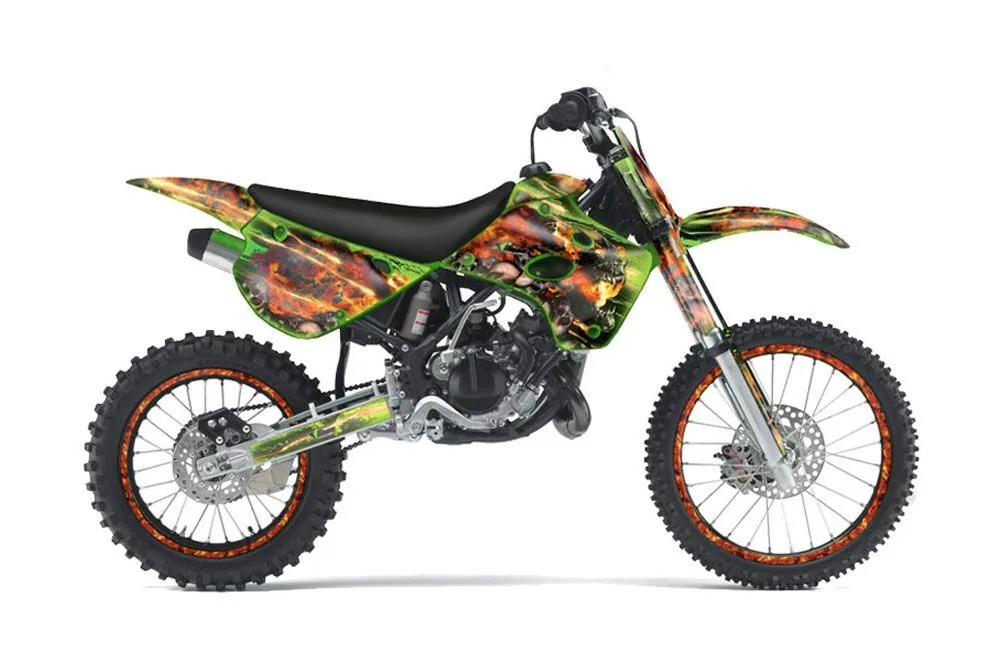 Kawasaki KX80 Dirt Bike Graphic Kit - 1995-1997 Firestorm Green