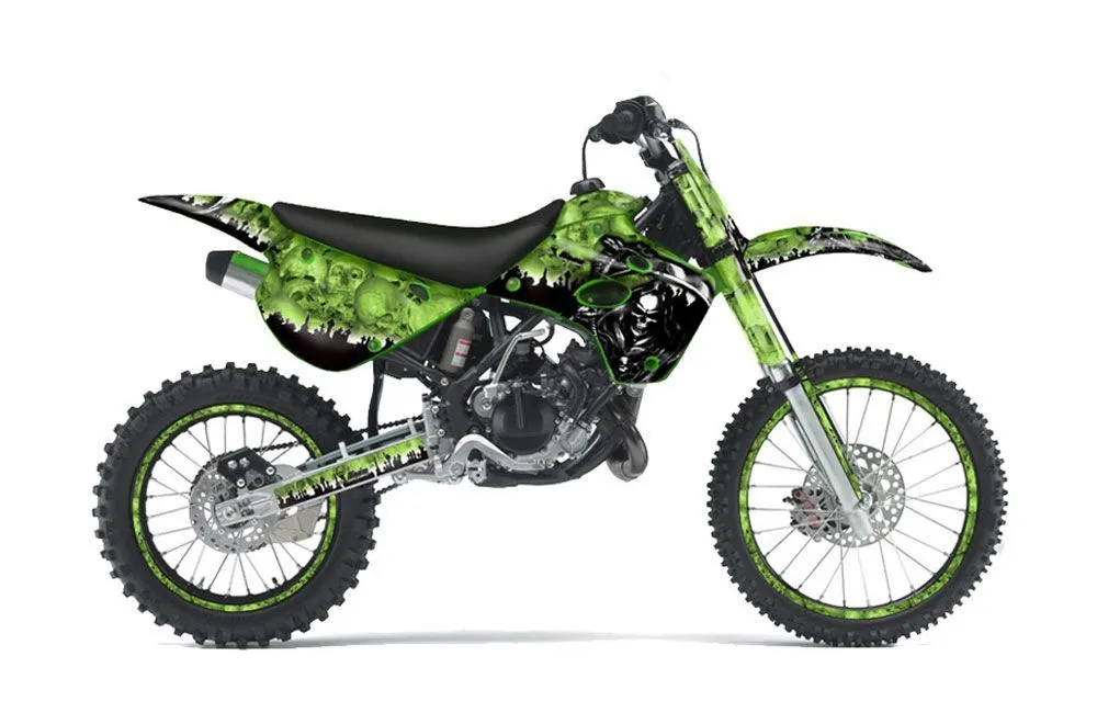 Kawasaki KX80 Dirt Bike Graphic Kit - 1995-1997 Reaper Green