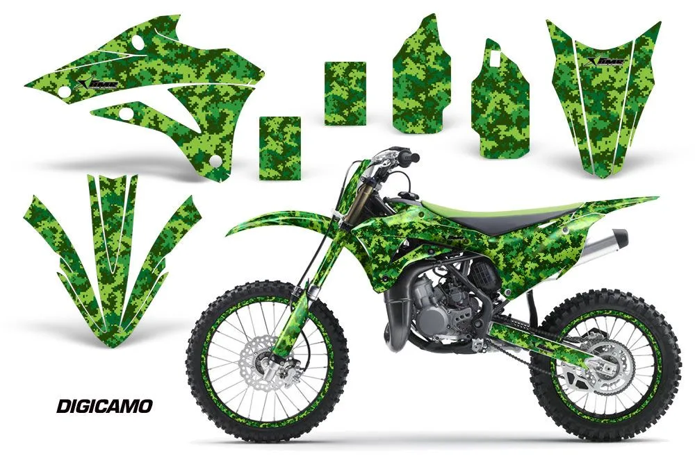 Kawasaki KX85 Dirt Bike Graphic Kit - 2014-2021 Digicamo Green