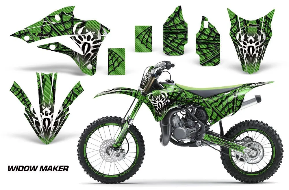 Kawasaki KX85 Dirt Bike Graphic Kit - 2014-2021 Widow Maker Green
