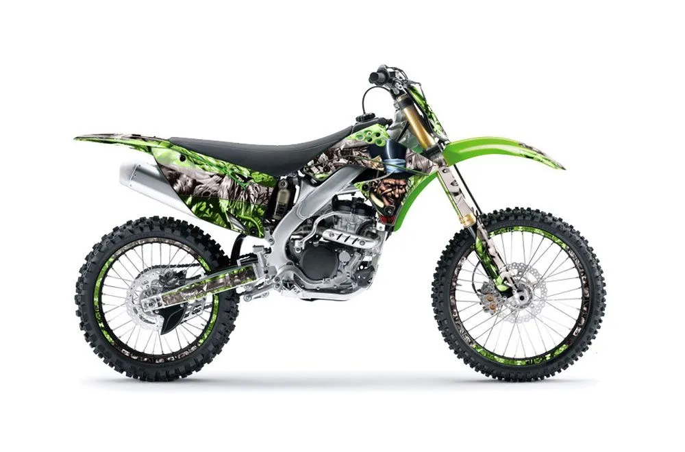 Kawasaki KXF250 Dirt Bike Graphic Kit - 2009-2012 Mad Hatter Green