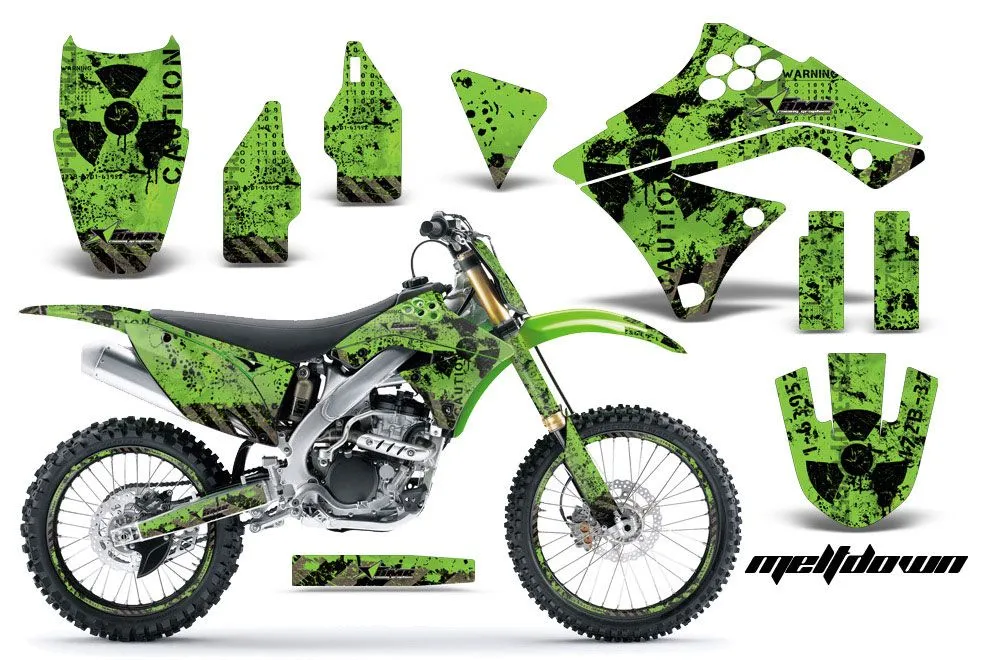 Kawasaki KXF250 Dirt Bike Graphic Kit - 2009-2012 Meltdown Green