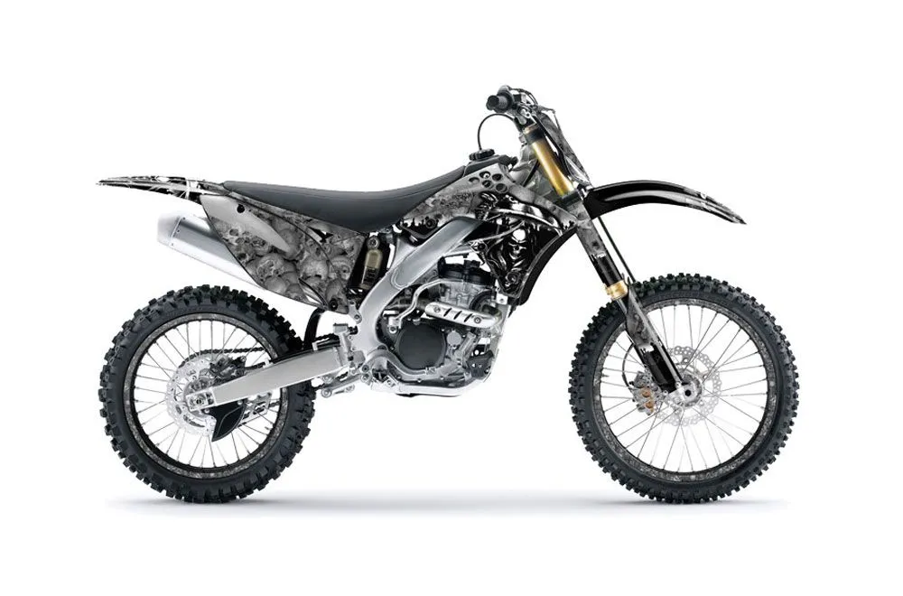 Kawasaki KXF250 Dirt Bike Graphic Kit - 2009-2012 Reaper Silver