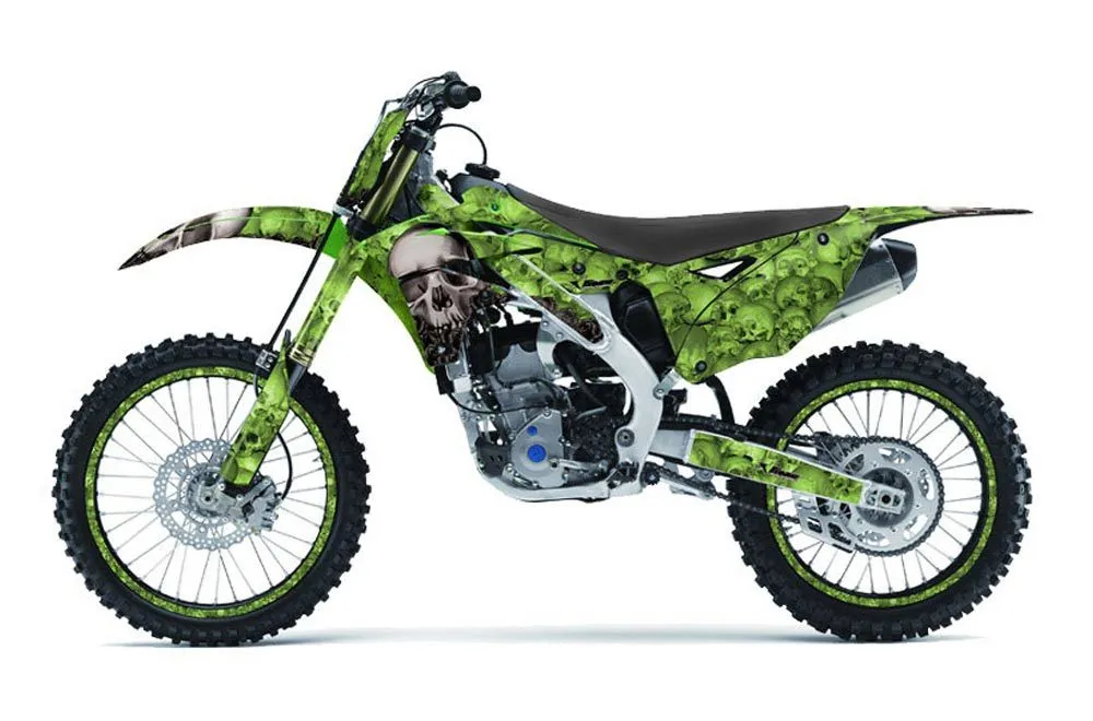 Kawasaki KXF250 Dirt Bike Graphic Kit - 2013-2016 Bone Collector Green