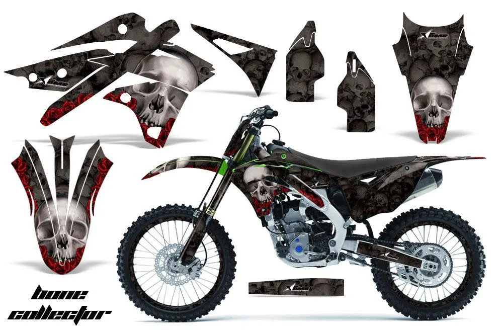 Kawasaki KXF250 Dirt Bike Graphic Kit - 2013-2016 Bone Collector Red