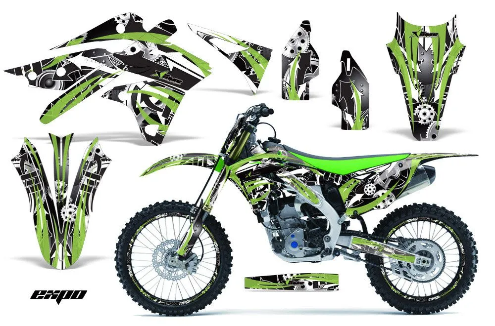 Kawasaki KXF250 Dirt Bike Graphic Kit - 2013-2016 Expo Green