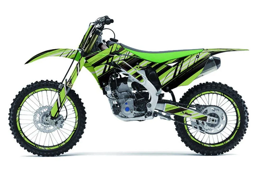 Kawasaki KXF250 Dirt Bike Graphic Kit - 2013-2016 In Line Green