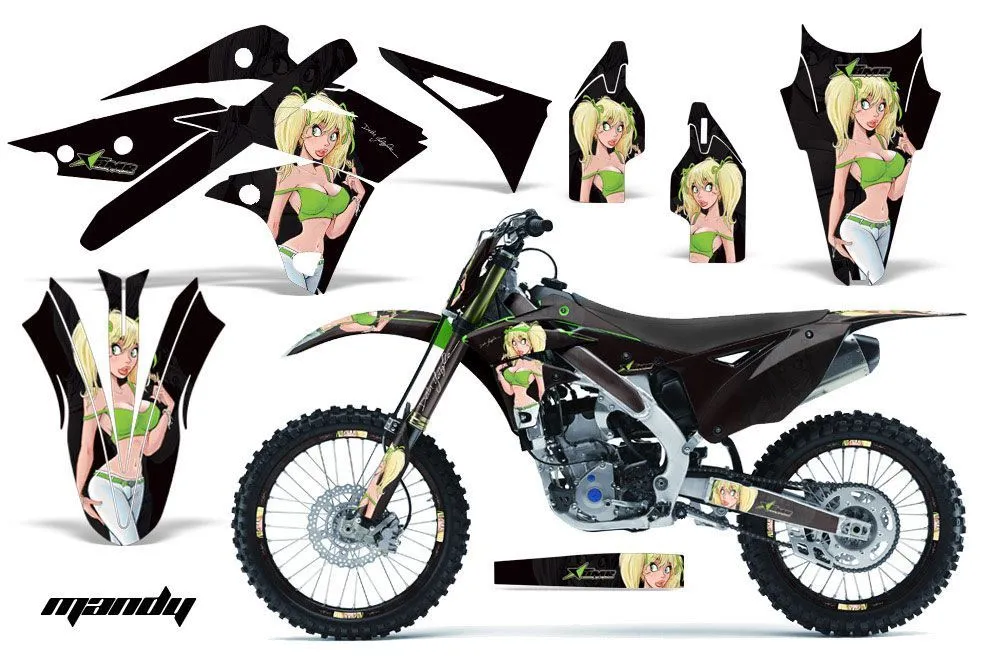 Kawasaki KXF250 Dirt Bike Graphic Kit - 2013-2016 Mandy Green