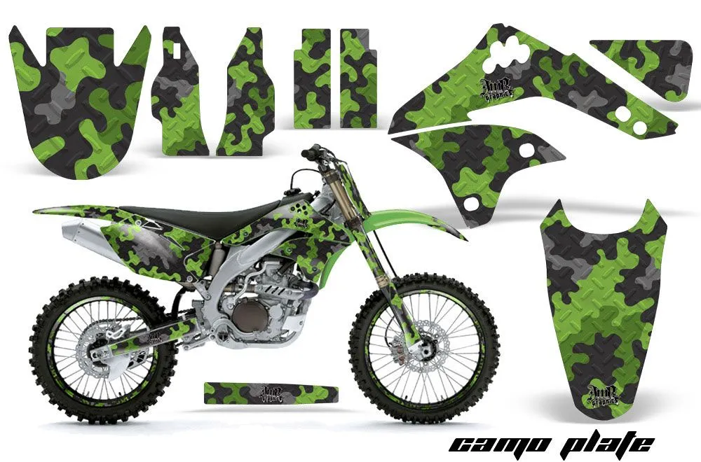 Kawasaki KXF450 Dirt Bike Graphic Kit - 2006-2008 Camoplate Green