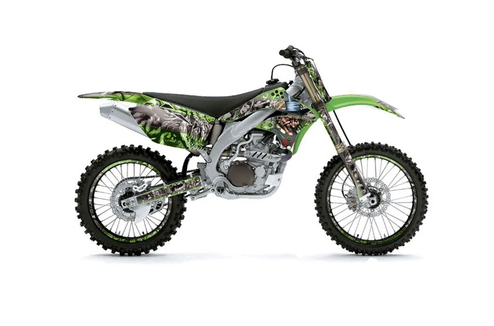 Kawasaki KXF450 Dirt Bike Graphic Kit - 2006-2008 Mad Hatter Green