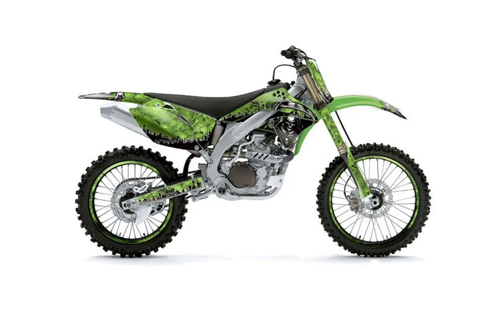 Kawasaki KXF450 Dirt Bike Graphic Kit - 2006-2008 Reaper Green