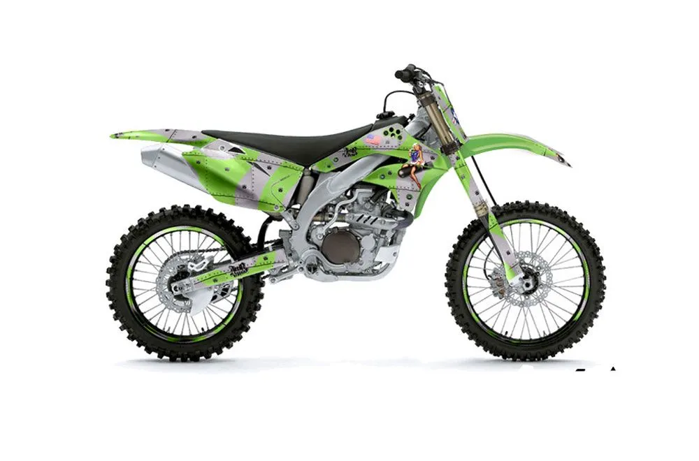Kawasaki KXF450 Dirt Bike Graphic Kit - 2006-2008 T Bomber Green