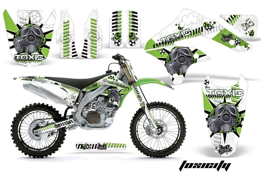 Kawasaki KXF450 Dirt Bike Graphic Kit - 2006-2008 Toxicity Green