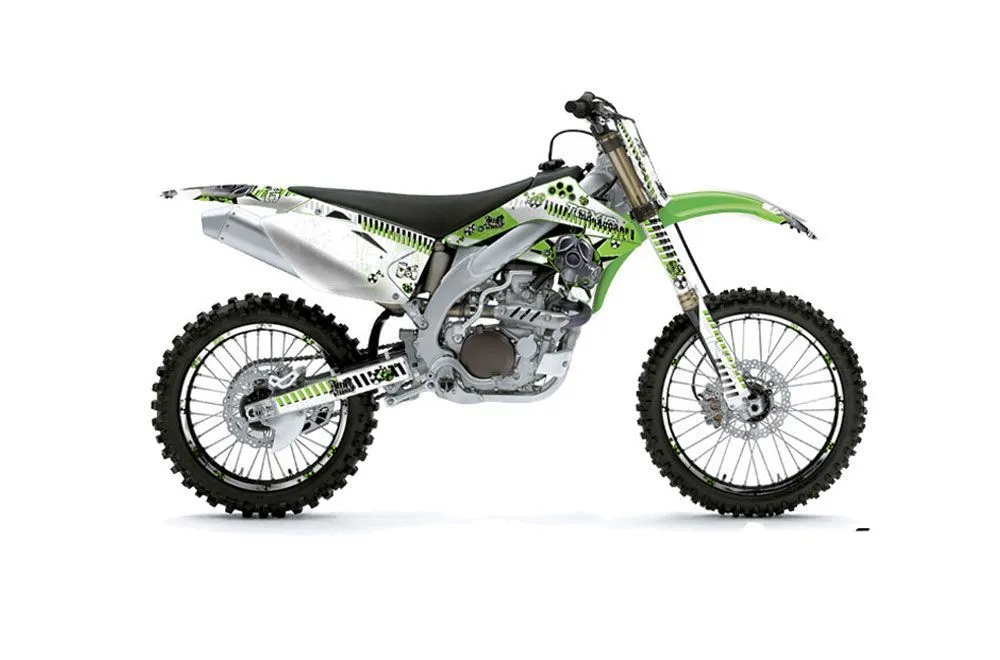 Kawasaki KXF450 Dirt Bike Graphic Kit - 2006-2008 Toxicity Green