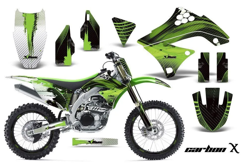 Kawasaki KXF450 Dirt Bike Graphic Kit - 2009-2011 Carbon X Green