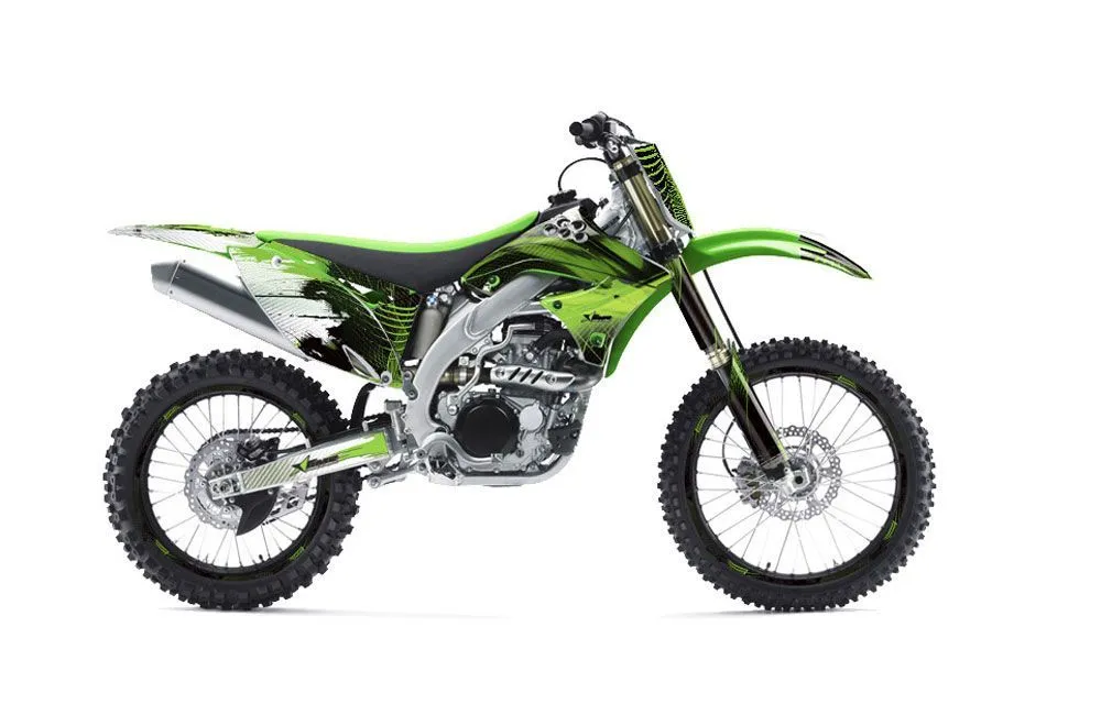 Kawasaki KXF450 Dirt Bike Graphic Kit - 2009-2011 Carbon X Green