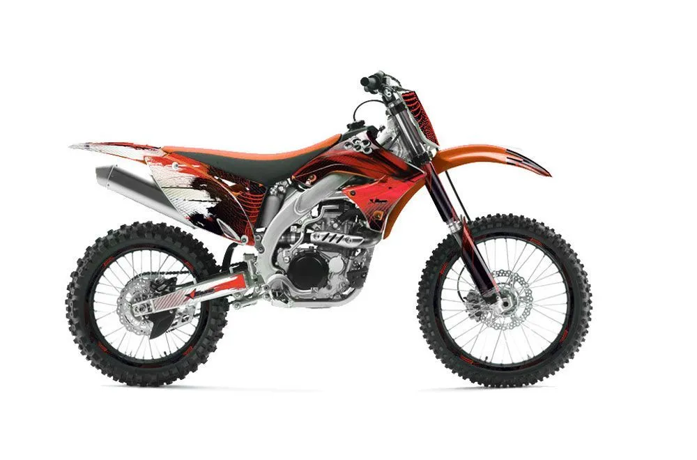 Kawasaki KXF450 Dirt Bike Graphic Kit - 2009-2011 Carbon X Red