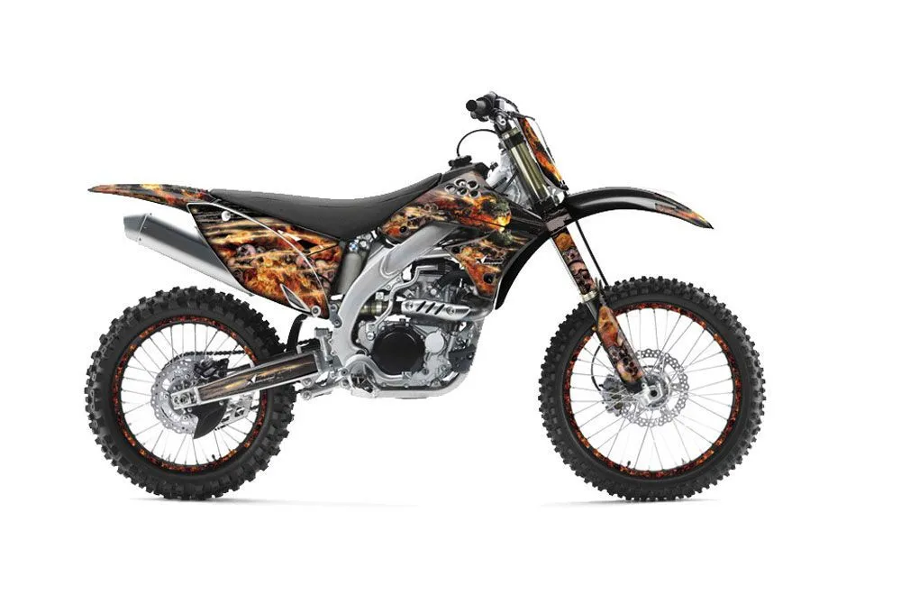 Kawasaki KXF450 Dirt Bike Graphic Kit - 2009-2011 Firestorm Black