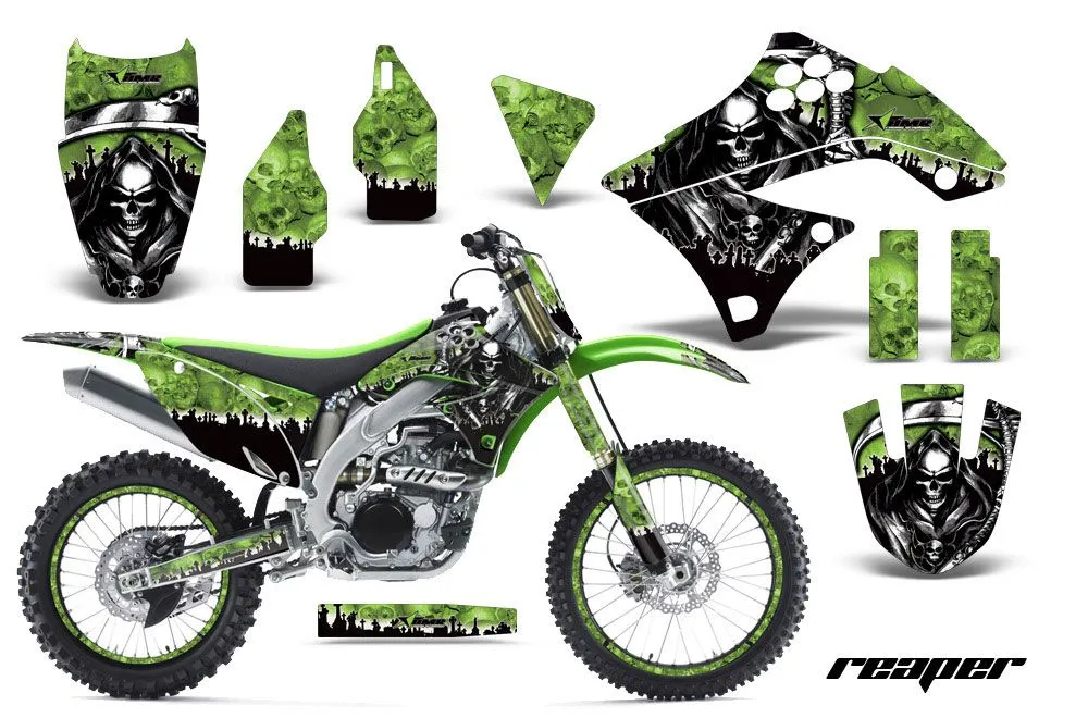Kawasaki KXF450 Dirt Bike Graphic Kit - 2009-2011 Reaper Green