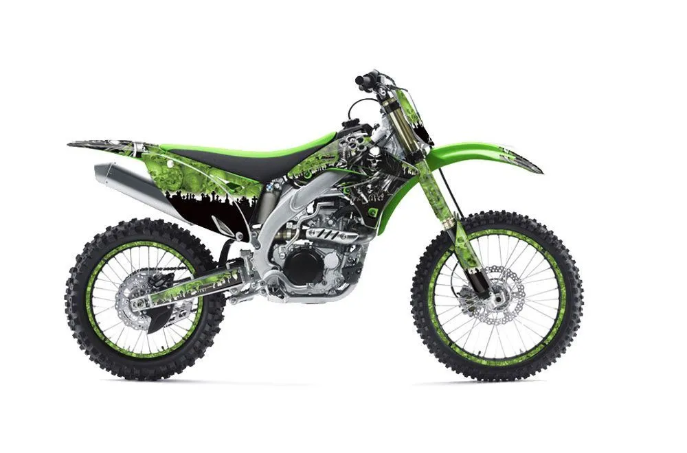 Kawasaki KXF450 Dirt Bike Graphic Kit - 2009-2011 Reaper Green