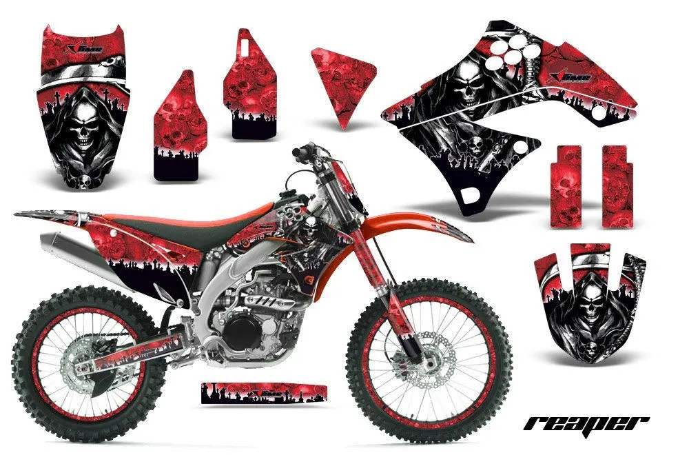 Kawasaki KXF450 Dirt Bike Graphic Kit - 2009-2011 Reaper Red