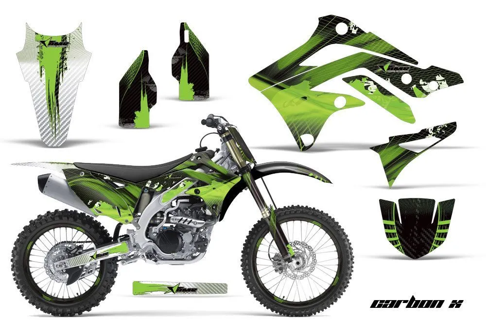 Kawasaki KXF450 Dirt Bike Graphic Kit - 2012-2015 Carbon X Green