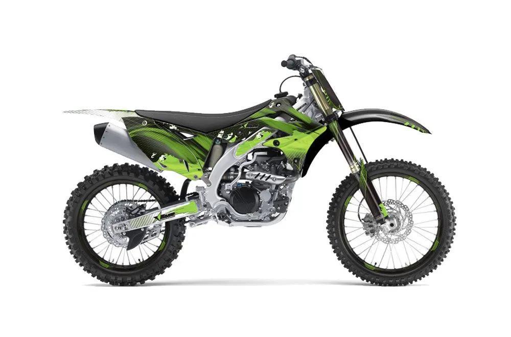 Kawasaki KXF450 Dirt Bike Graphic Kit - 2012-2015 Carbon X Green