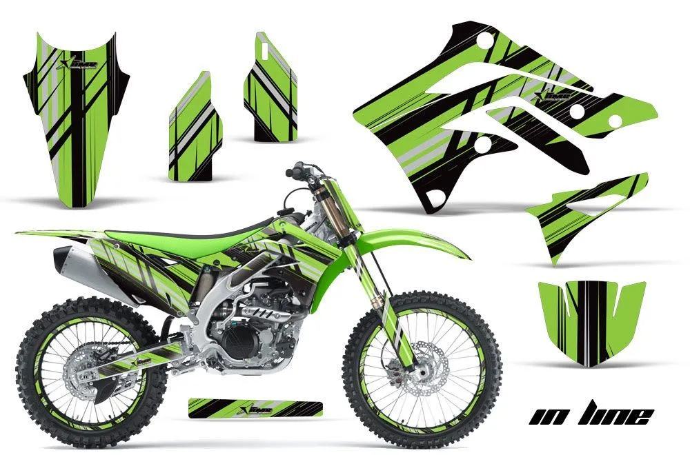 Kawasaki KXF450 Dirt Bike Graphic Kit - 2012-2015 In Line Green