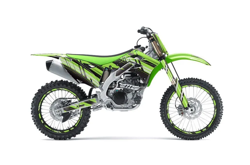 Kawasaki KXF450 Dirt Bike Graphic Kit - 2012-2015 In Line Green