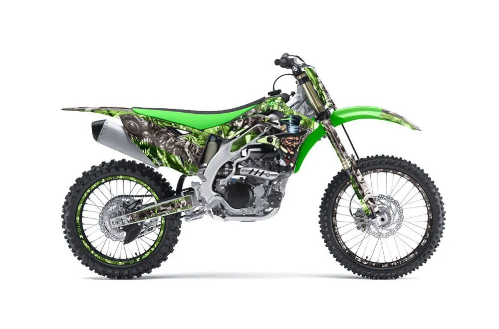 Kawasaki KXF450 Dirt Bike Graphic Kit - 2012-2015 Mad Hatter Green