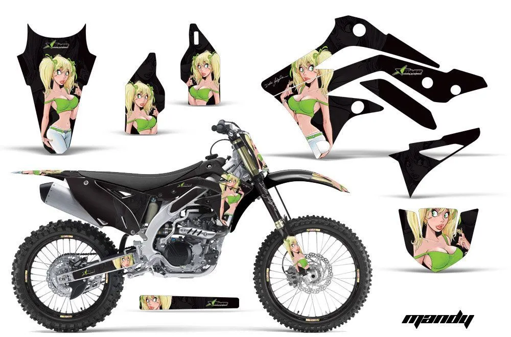 Kawasaki KXF450 Dirt Bike Graphic Kit - 2012-2015 Mandy Green