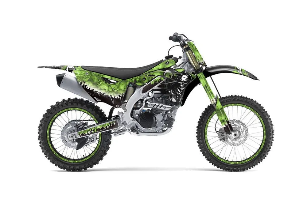 Kawasaki KXF450 Dirt Bike Graphic Kit - 2012-2015 Reaper Green