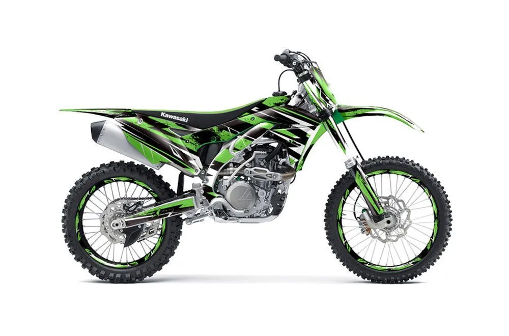 Kawasaki KXF450 Dirt Bike Graphic Kit - 2016 Attack Green