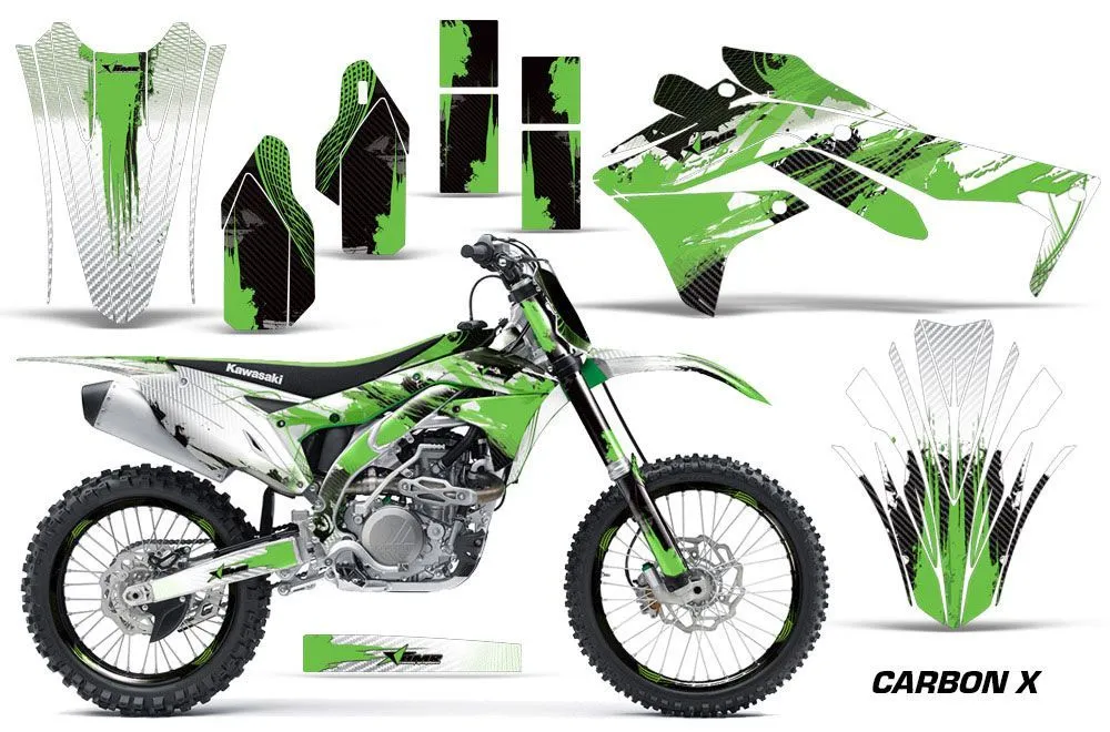 Kawasaki KXF450 Dirt Bike Graphic Kit - 2016 Carbon X Green