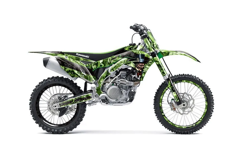 Kawasaki KXF450 Dirt Bike Graphic Kit - 2016 Mad Hatter Green