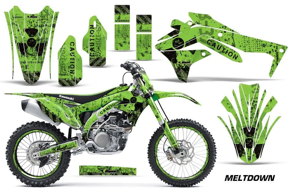 Kawasaki KXF450 Dirt Bike Graphic Kit - 2016 Meltdown Green